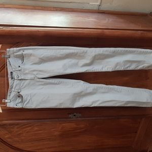 Prana skinny Jean size 4/27 color light gray, straight leg, stretch fabric.